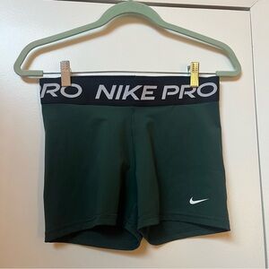 Nike Pro Women's Dark Green Athletic Shorts